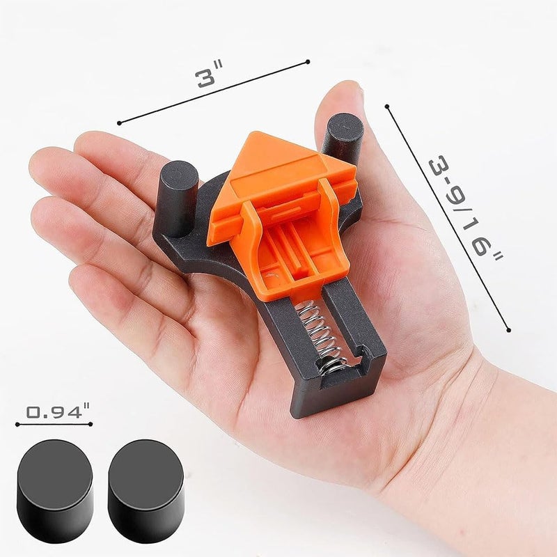 كيلا مشبك زاوية قائم بنابض ومقبض، 4 قطع، أداة مشبك نجارة قابلة للتعديل، أدوات مشبك نجارة متأرجحة - Image 2